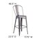 Flash Furniture Lincoln 4 Pack 30'' High Silver Antique Finish with Clear Coat Indoor Barstool with Back 4-XU-DG-TP001B-30-GG - alternate 7